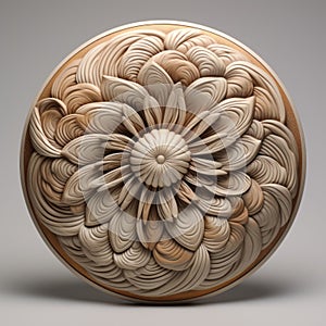 Daisy 3d Sculpted Carving In The Style Of Circular Abstraction