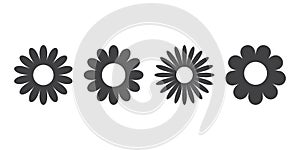 Daisy chamomile icons set in flat style. Flower vector illustration on isolated background. Floral sign business concept