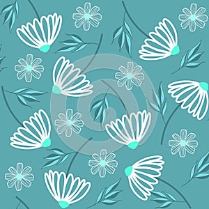 Daisy Floral Seamless Pattern