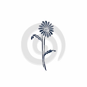 Daisy flower outline flat icon
