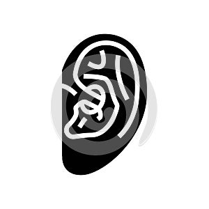 daith piercing earring glyph icon vector illustration