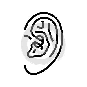daith piercing earring line icon vector illustration
