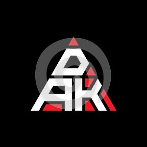 DAH triangle letter logo design with triangle shape. DAH triangle logo design monogram. DAH triangle vector logo template with red photo