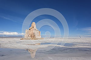 The Dakar Bolivia Monument in Salar de Uyuni photo