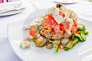 Dakos, Cretan Salad, Greece cuisine photo