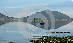 Dal lake with the park in Srinagar, India