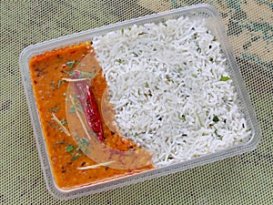 Dal tadka with rice combo takeaway