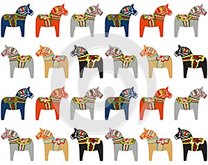 Dala horse Swedish folk art pattern