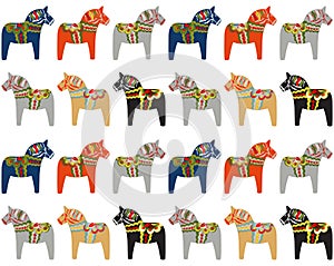 Dala horse Swedish folk art pattern photo