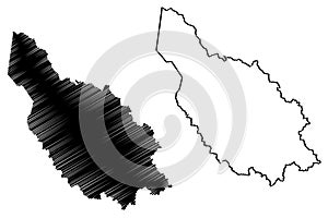 Dalarna County Counties of Sweden, Kingdom of Sweden map vector illustration, scribble sketch Dalarna map