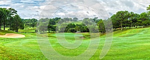 Dalat golf panorama sunny day