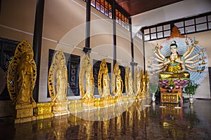 DALAT, VIETNAM - February 17, 2017: Linh An Pagoda with Big happy Buddha. Da Lat. Vietnam. Linh An Pagoda is located in Nam Ban.