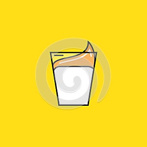 Dalgona coffee icon. Food and Drink. Flat design
