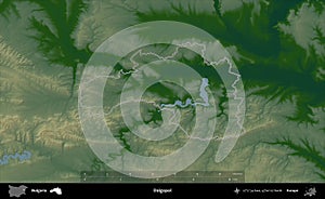 Dalgopol outlined, Bulgaria. Physical