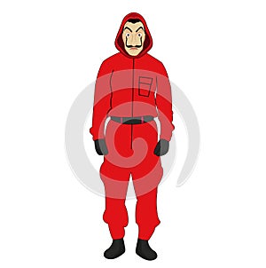 Dali Mask And Red Clothes Money Heist La Casa De Papel Design