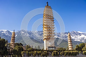 Three pagodas temple of Dali yunnan of China photo