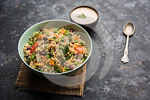 Daliya upma or broken wheat upma