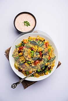 Daliya upma or broken wheat upma