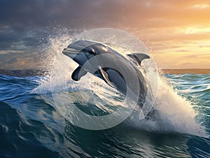 Ai Generated illustration Wildlife Concept of Dall Porpoise