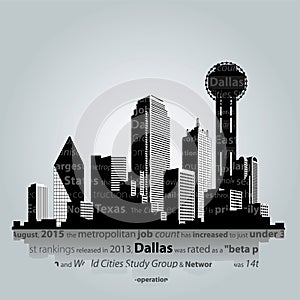 Dallas city silhouette. Vector illustration. photo