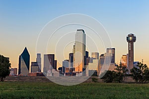 Dallas City skyline at twilight