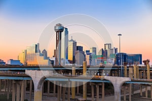 Dallas City skyline at twilight