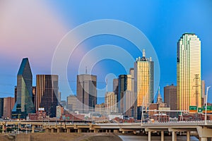 Dallas City skyline at twilight