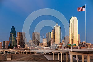 Dallas City skyline at twilight