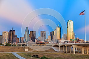 Dallas City skyline at twilight