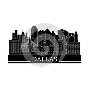 Dallas cityscape line art design.