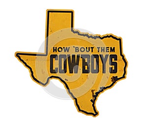 Dallas Cowboys Texas State Outline Tin Sign Street The Lone Star State