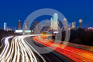 Dallas downtown skyline at night photo