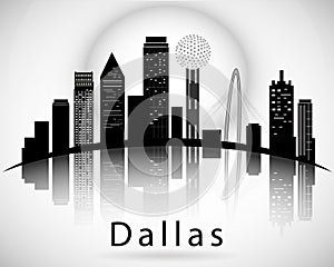 Dallas silhouette, Texas United States of America
