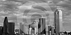 Dallas Skyline in black and white