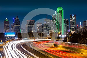 Dallas skyline by night