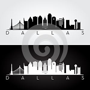 Dallas skyline silhouette photo