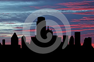 Dallas skyline at sunset illustration