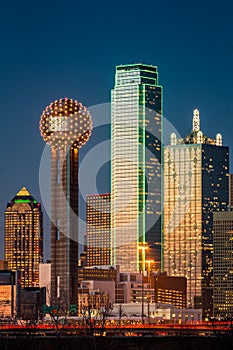 Dallas skyscrapers at sunset photo
