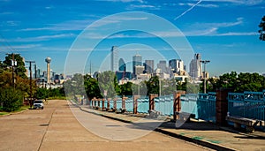 Dallas Texas downtown Metropolis Skyline Cityscape with Reunion Tower and Entire City in view