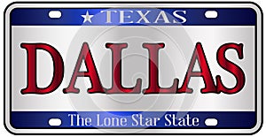 Dallas Texas License Plate