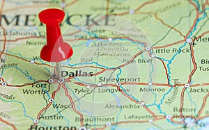 Dallas Texas pin on map