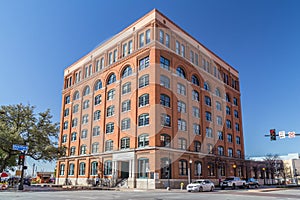 Dallas, TX/USA - circa February 2016: Sixth Floor Museum at Dealey Plaza where Kennedy was shot