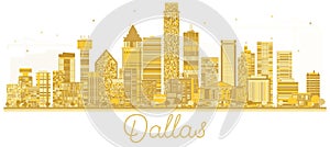 Dallas USA City skyline golden silhouette.