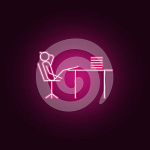 dally at work outline icon. Elements of Lazy in neon style icons. Simple icon for websites, web design, mobile app, info graphics