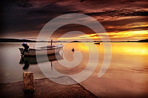 Dalmatia sunset in bay