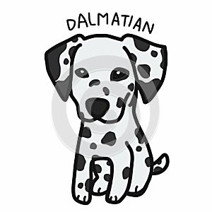 Dalmatian dog cute cartoon vector illustration