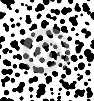 Dalmatian dog seamless pattern. Cow skin texture.