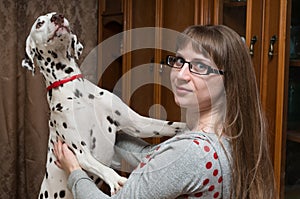 Dalmatian and girl