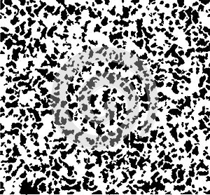 Dalmatian Mud Texture Vector Blot. Paint Pattern. White Animal Splash. Giraffe Inkblot Monochrome Ink. Seamless Dog Background.
