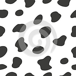 Dalmatian seamless pattern. Animal black and white print.